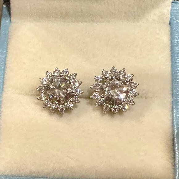 Neiman Marcus Millenia 18K Yellow Gold Plated D Color VVS1 Earrings - Picture 3 of 8